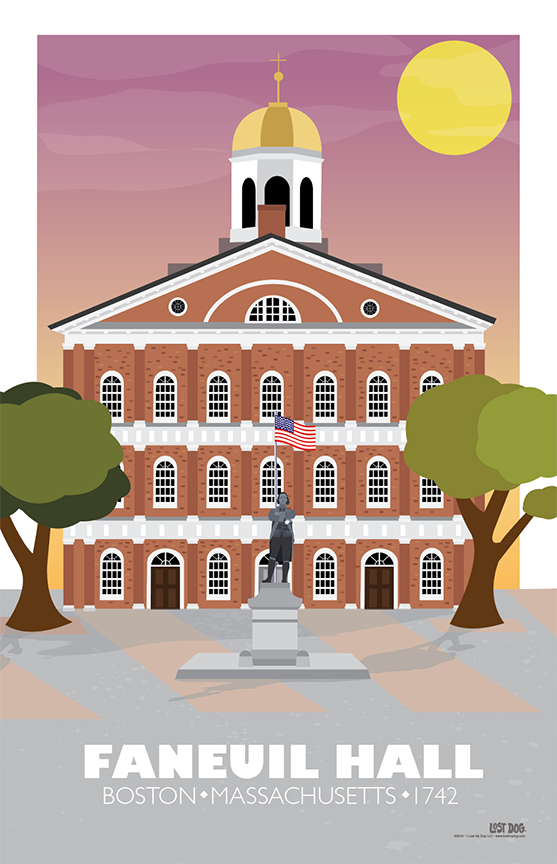 Faneuil Hall, Boston Illustration