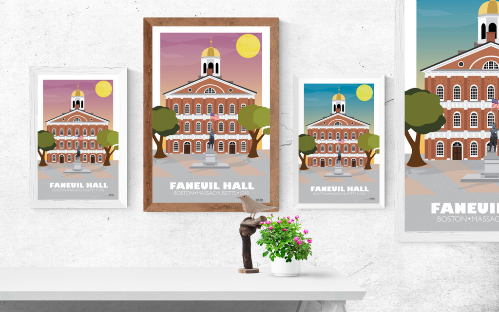 Faneuil Hall, Boston Illustration