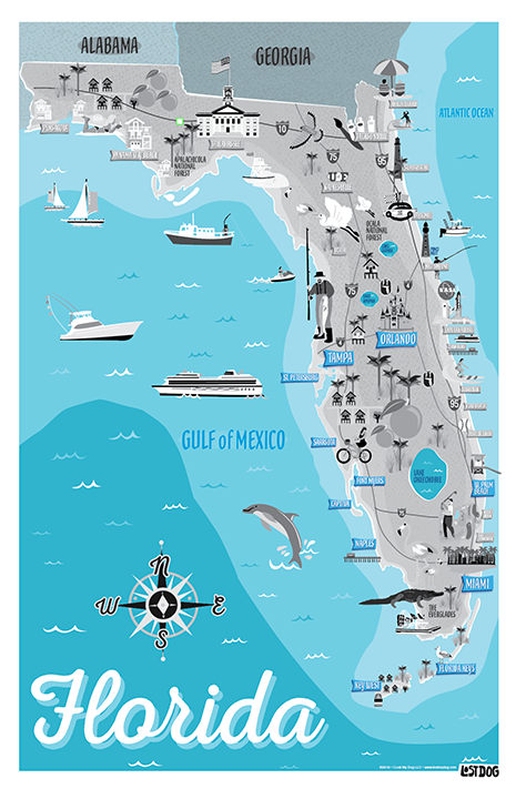 Florida Illustrated Map