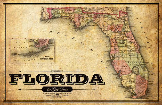 Florida Vintage Remixed Map