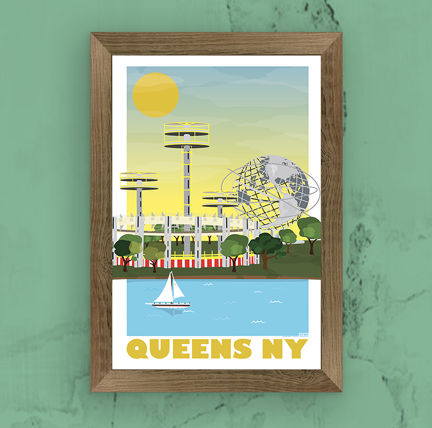 Queens, Flushing Meadow Park Illustration