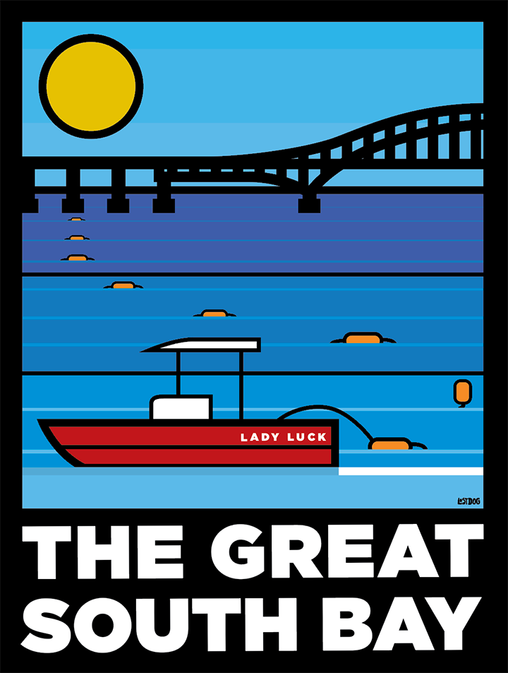 Great South Bay: Thick Line Series – LOST DOG Art & Frame