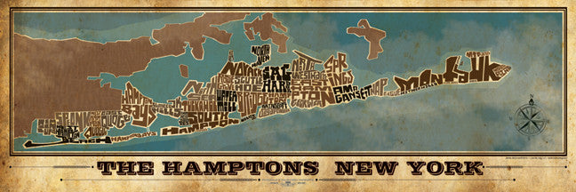 The Hamptons Typography Map