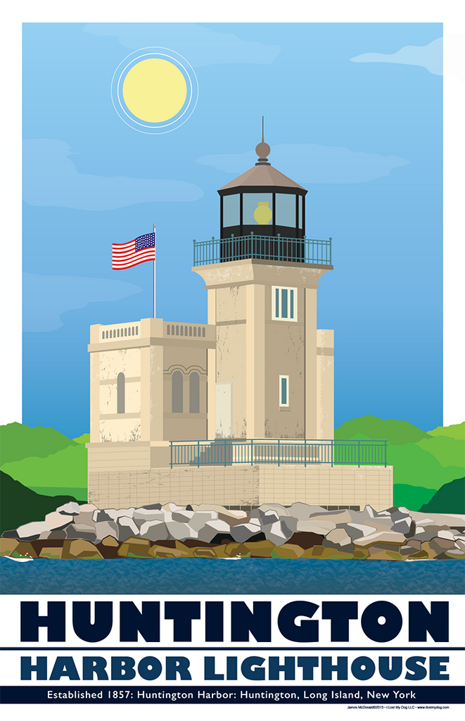 Huntington Harbor Lighthouse Illustration