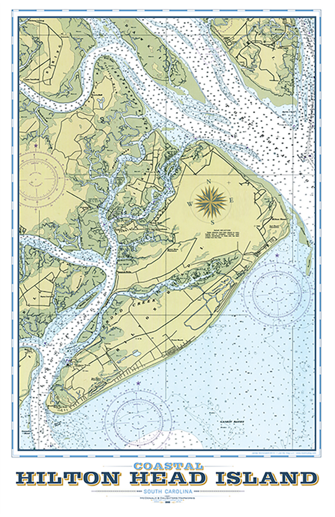 Hilton Head Vintage Nautical Map