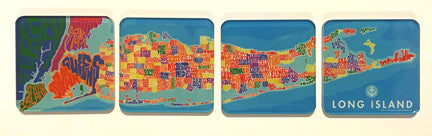 Type Map Acrylic Coaster 4 Pack Sets