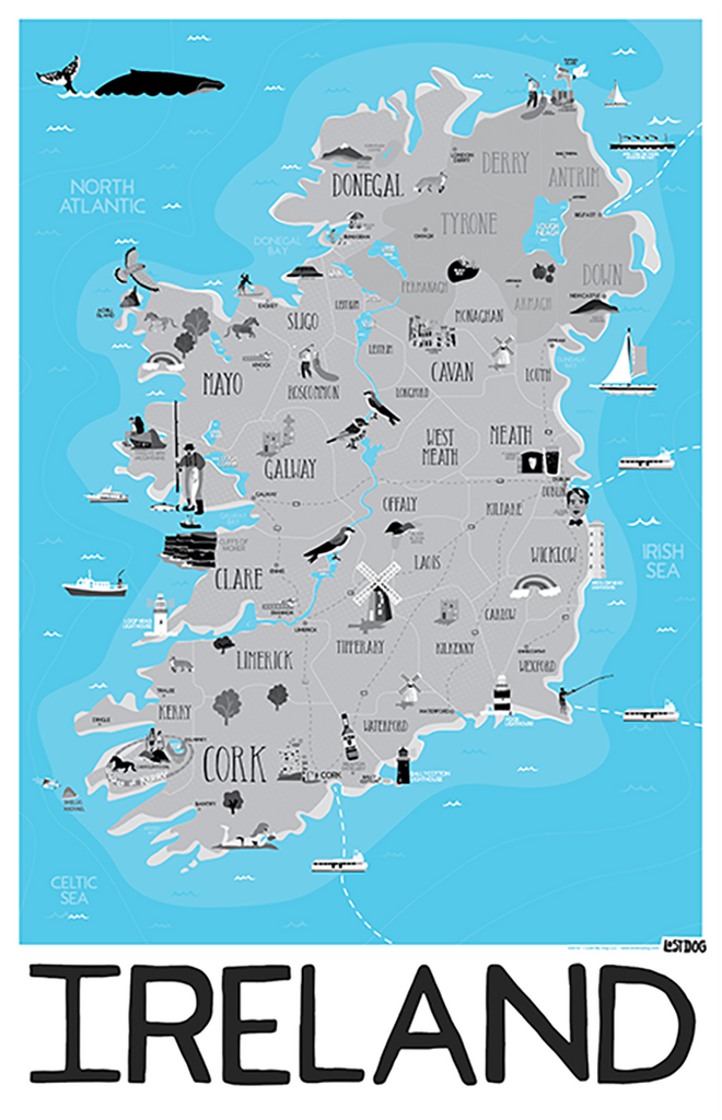 Ireland Illustrated Map