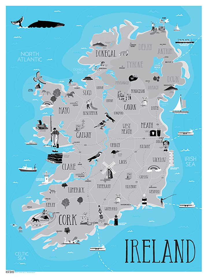 Ireland Illustrated Map
