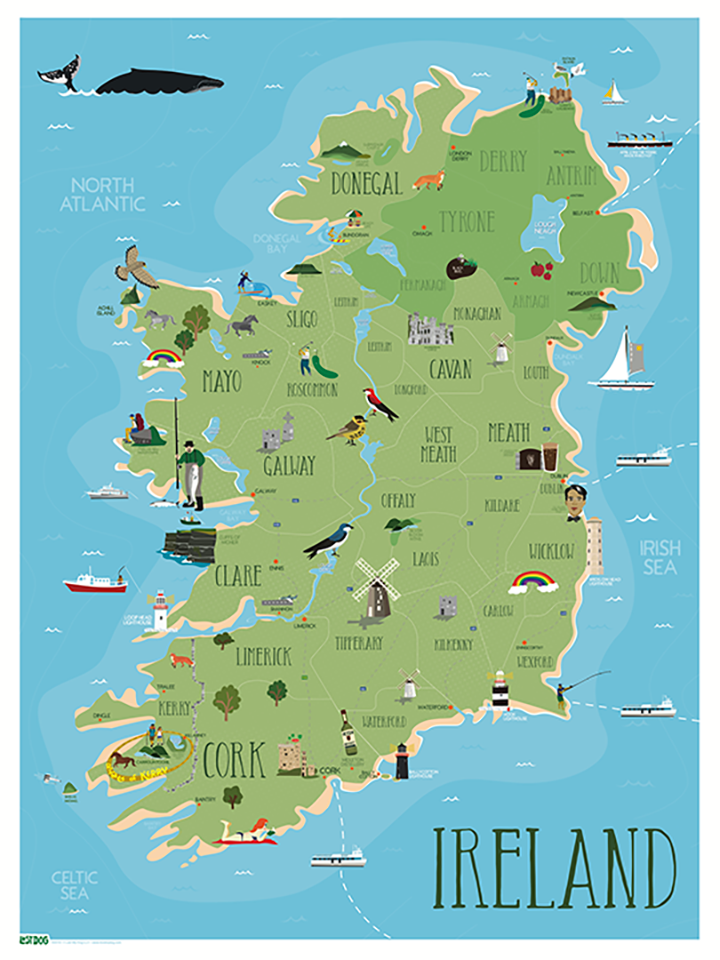 Ireland Illustrated Map