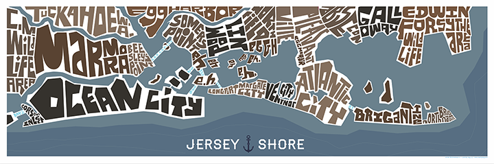 Jersey Shore: Ocean City through Atlantic City Type Map