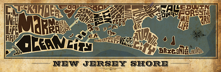 Jersey Shore: Ocean City through Atlantic City Type Map