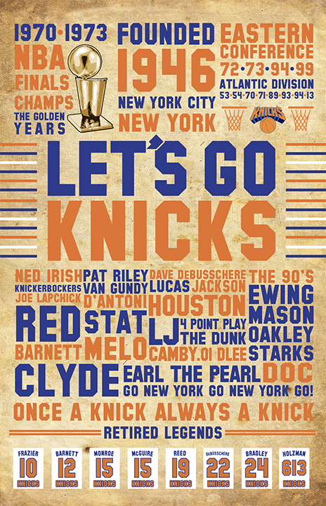 Lets Go Knicks Vintage Poster