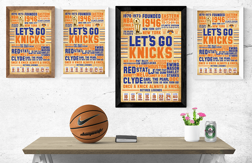 Lets Go Knicks Vintage Poster