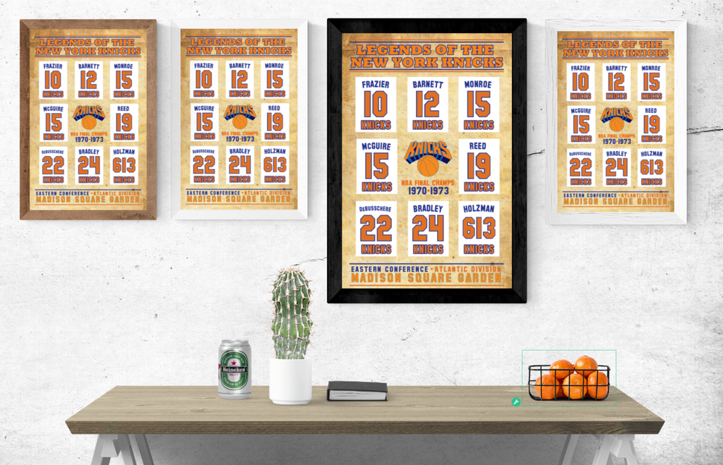 Knicks Retired Legends Vintage Poster