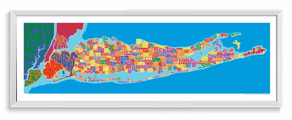 Long Island Towns Typography Map