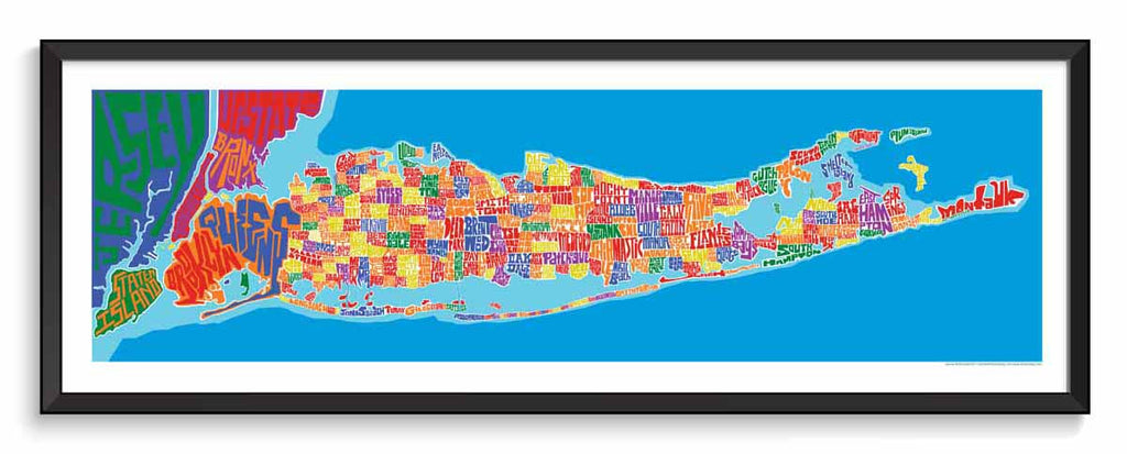 Long Island Towns Typography Map