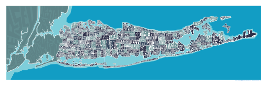 Long Island Towns Typography Map