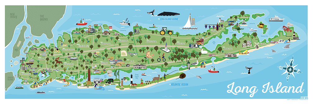 Long Island Illustrated Map