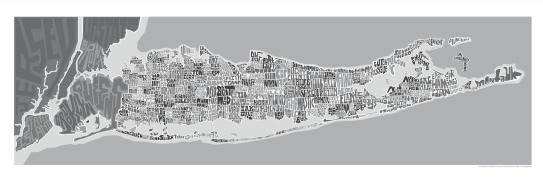 Long Island Towns Typography Map