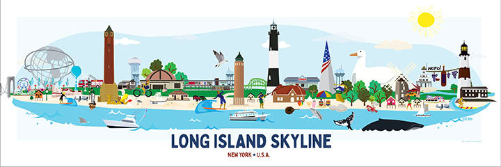 Long Island Skyline Illustration