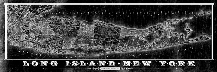 Long Island Vintage Remixed Map