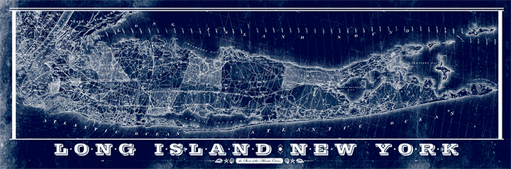 Long Island Vintage Remixed Map