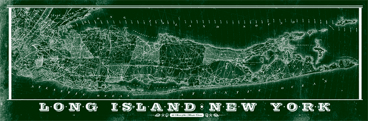 Long Island Vintage Remixed Map