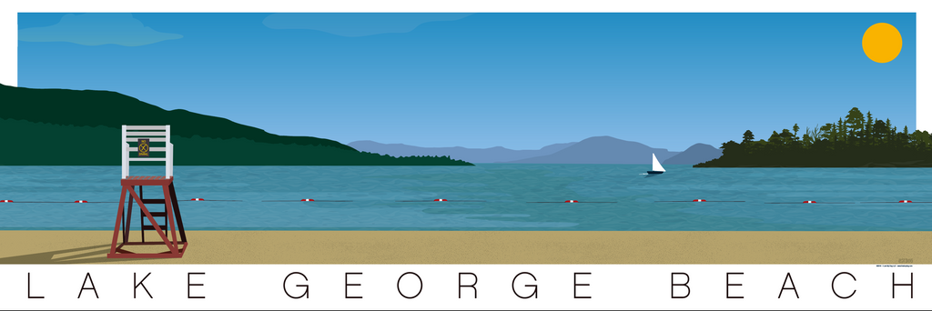 Lake George Beach Illustration