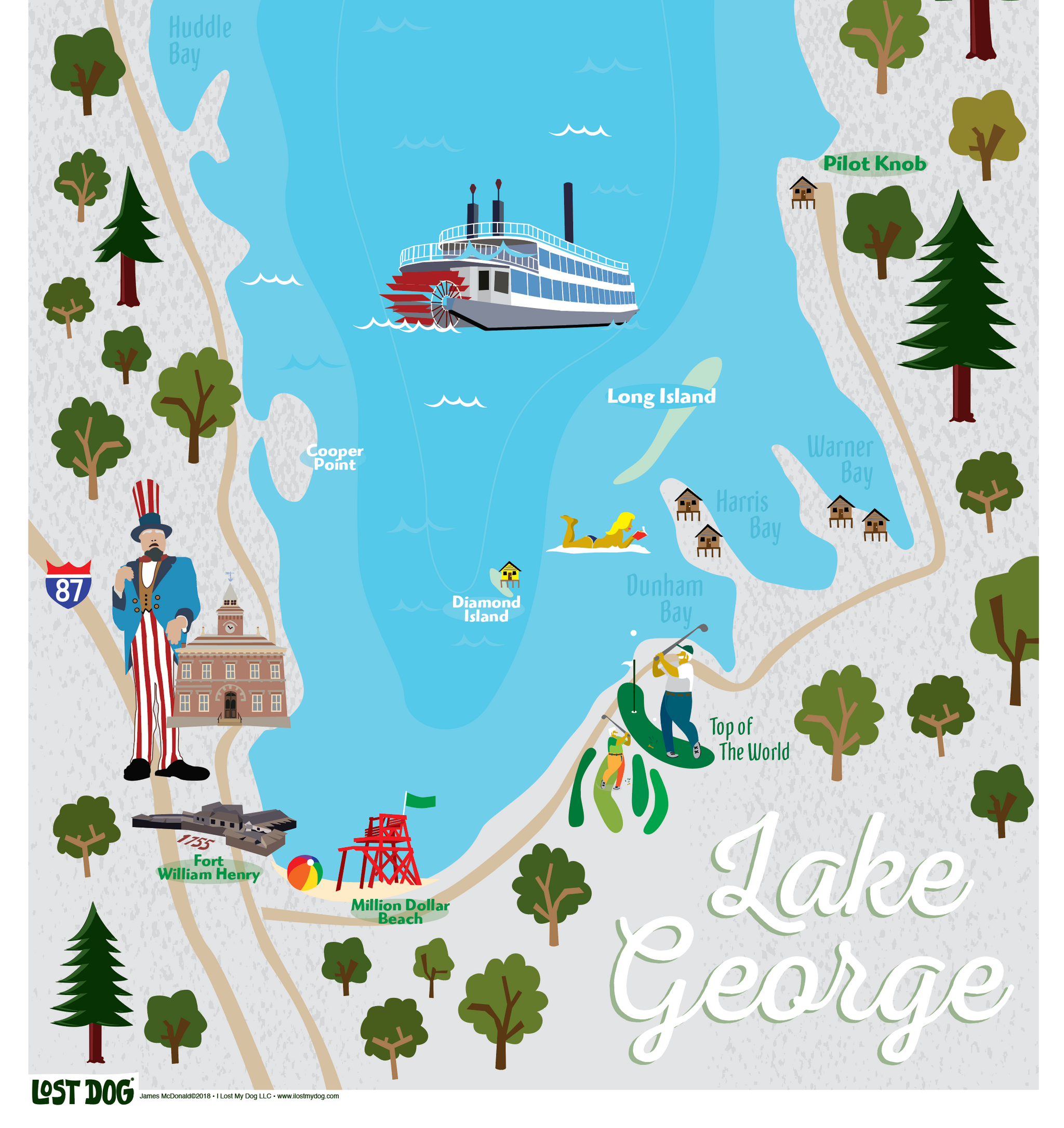 Lake George Tourist Map Tour Map