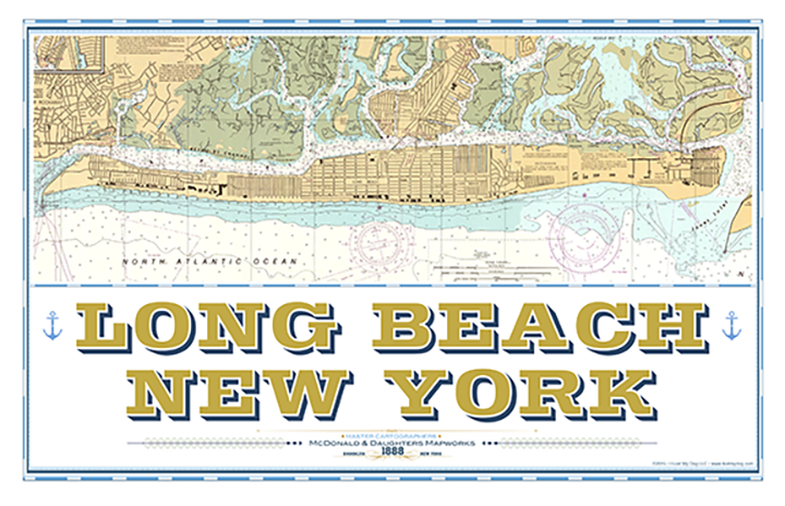Long Beach Vintage Nautical Map