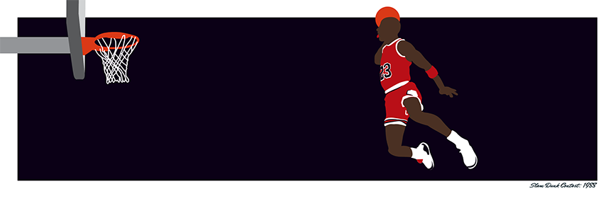 Air Jordan 88 Slam Dunk Contest illustration LOST DOG Art Frame