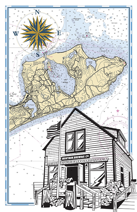 Montauk Brewery Nautical Chart