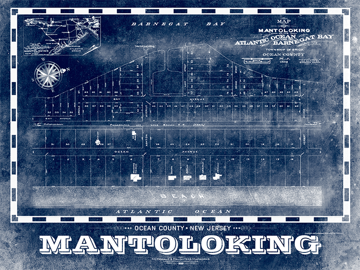 Mantoloking Vintage Remixed Map