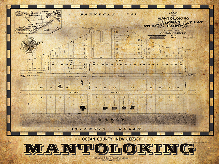 Mantoloking Vintage Remixed Map