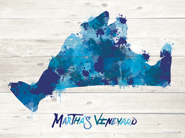 Martha's Vineyard Paint Splatter Silhouette