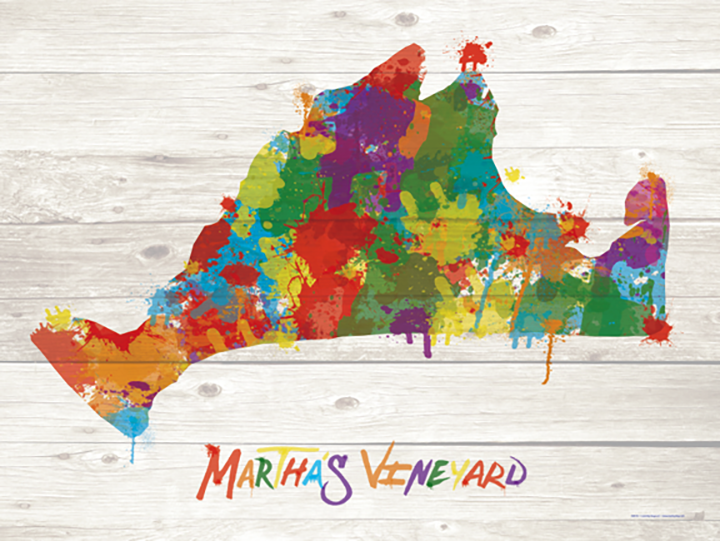 Martha's Vineyard Paint Splatter Silhouette