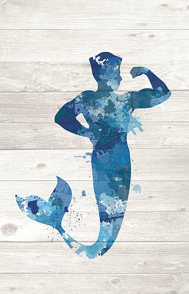 Merman Paint Splatter Silhouette