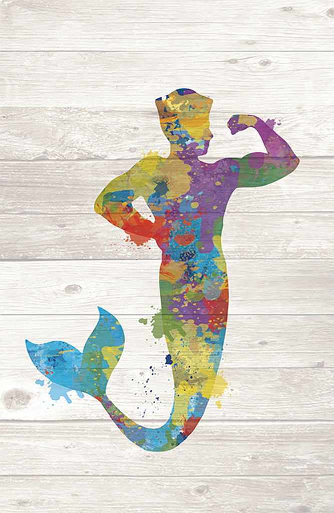 Merman Paint Splatter Silhouette