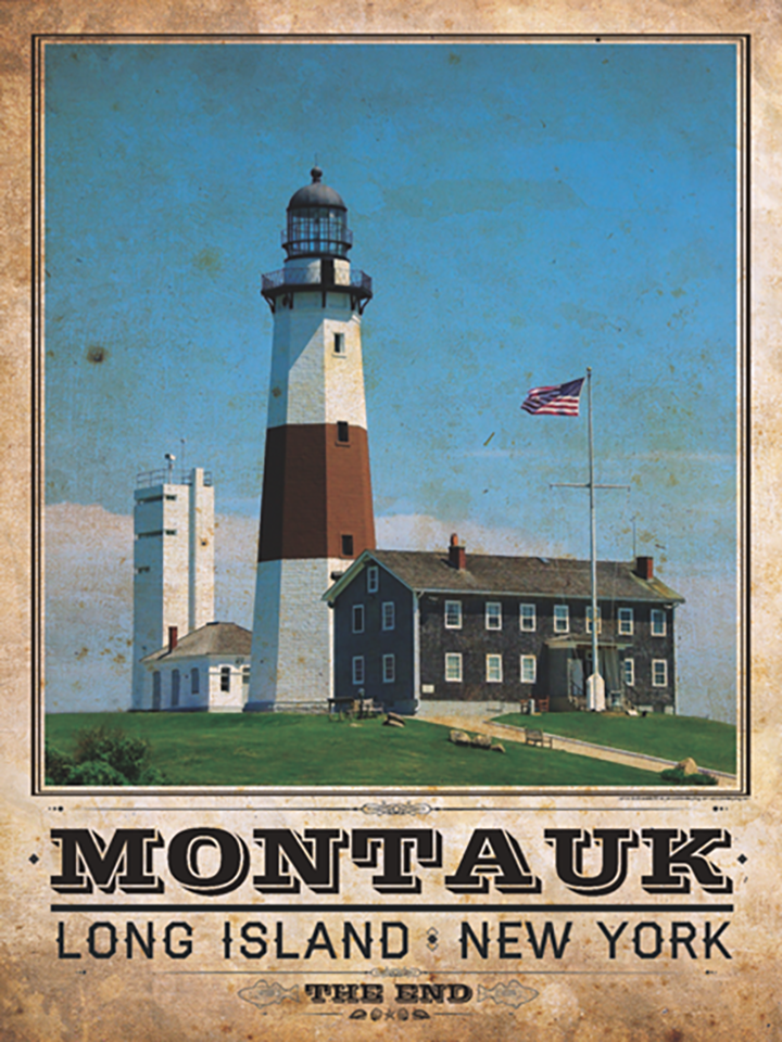 Montauk Lighthouse Vintage Travel Poster – LOST DOG Art & Frame