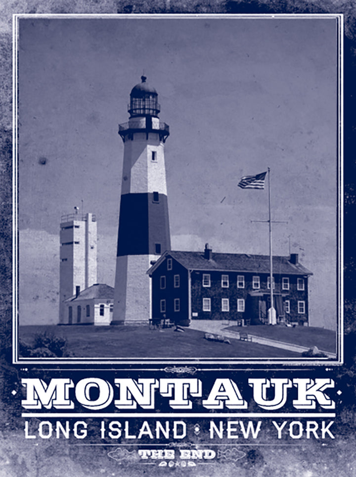 Montauk Lighthouse Vintage Travel Poster – LOST DOG Art & Frame