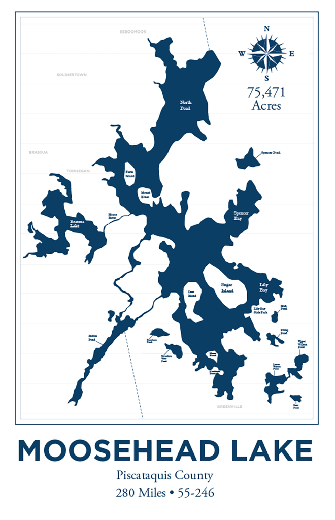 Moosehead Lake Nautical Map
