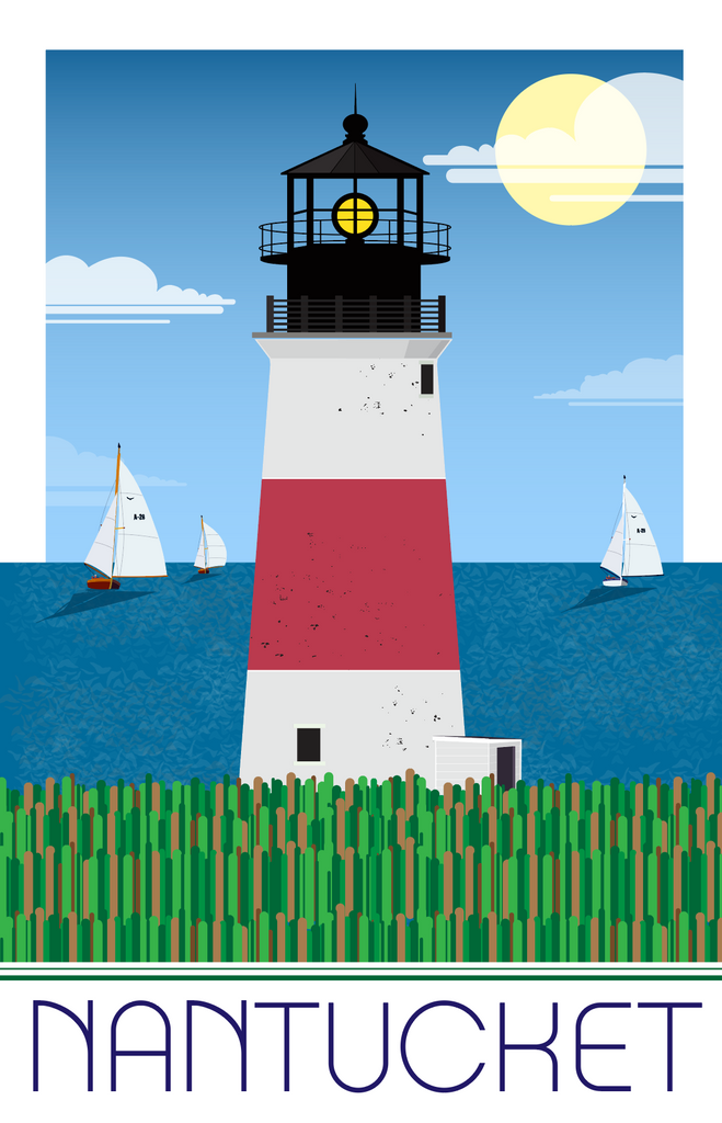 Sankaty Head Lighthouse Illustration