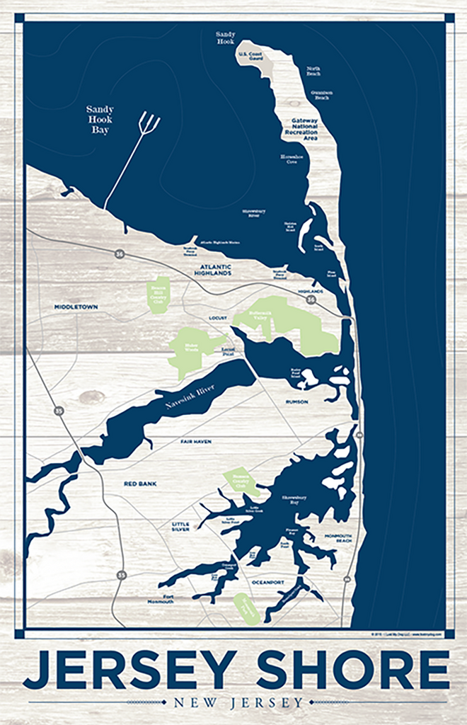 Jersey Shore North, Fairhaven, Sandy Hook Area Nautical Map