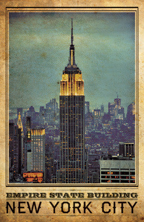 NYC-Empire State Building Vintage Travel Poster