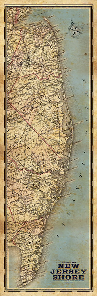 Jersey Shore Vintage Remixed Map
