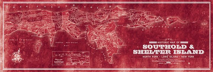 Northfork - Southold and Shelter Island Vintage Map