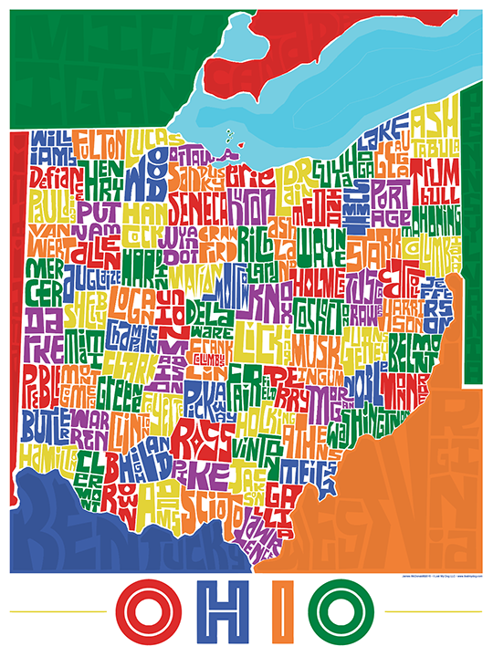 Ohio Counties Type Map