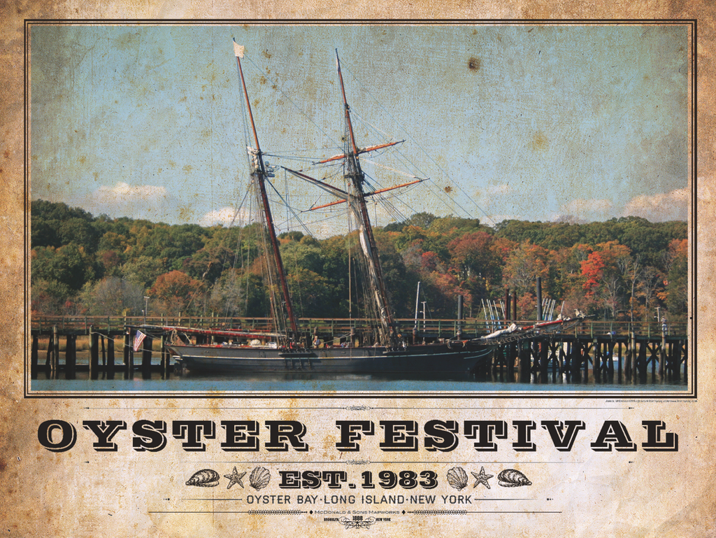 Oyster Bay Vintage Travel Poster