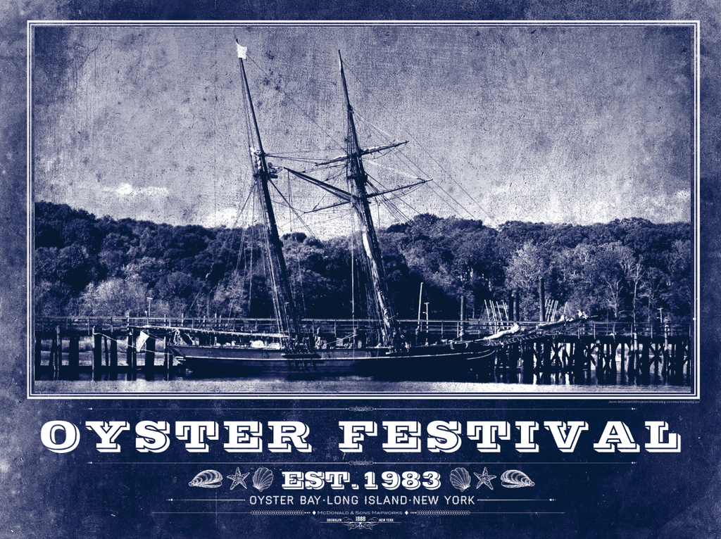 Oyster Bay Vintage Travel Poster