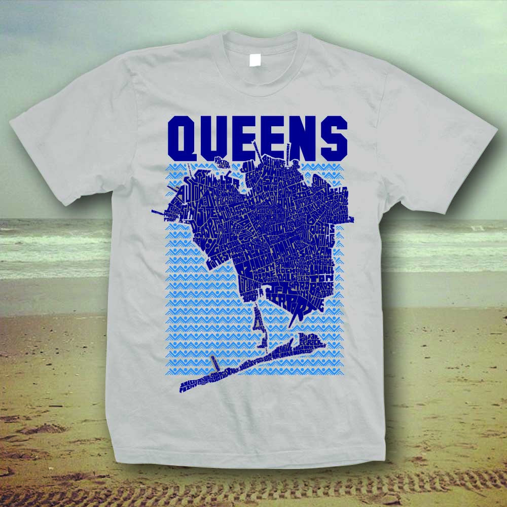 Queens Type Map T-Shirt